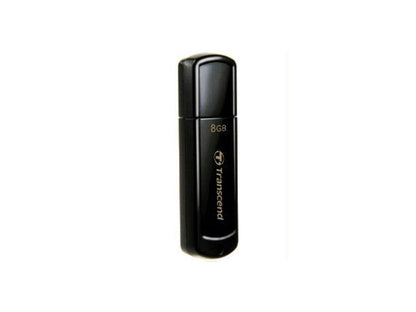 Transcend JetFlash 350 8 GB USB 2.0 Flash Drive - Black - 1 Pack