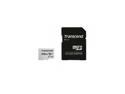 Transcend 256GB 300S microSDXC CL10 V30 A1 Memory Card with SD Adapter