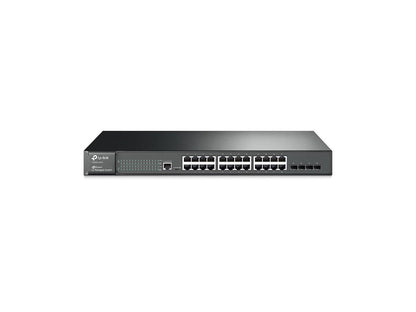 TP-Link 24 Port Gigabit Switch | L2 Managed w/Console Port | 4 SFP Slots | Lifetime Protection | Support L2/L3/L4 QoS, IGMP and Link Aggregation | IPv6 and Static Routing (T2600G-28TS)