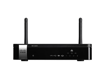 Cisco RV130W IEEE 802.11n Ethernet Wireless Router - 2.40 GHz ISM Band - 2 x Antenna(2 x External) - 54 Mbit/s Wireless Speed - 4 x Network Port - 1 x Broadband Port - Gigabit Ethernet - VPN Supported