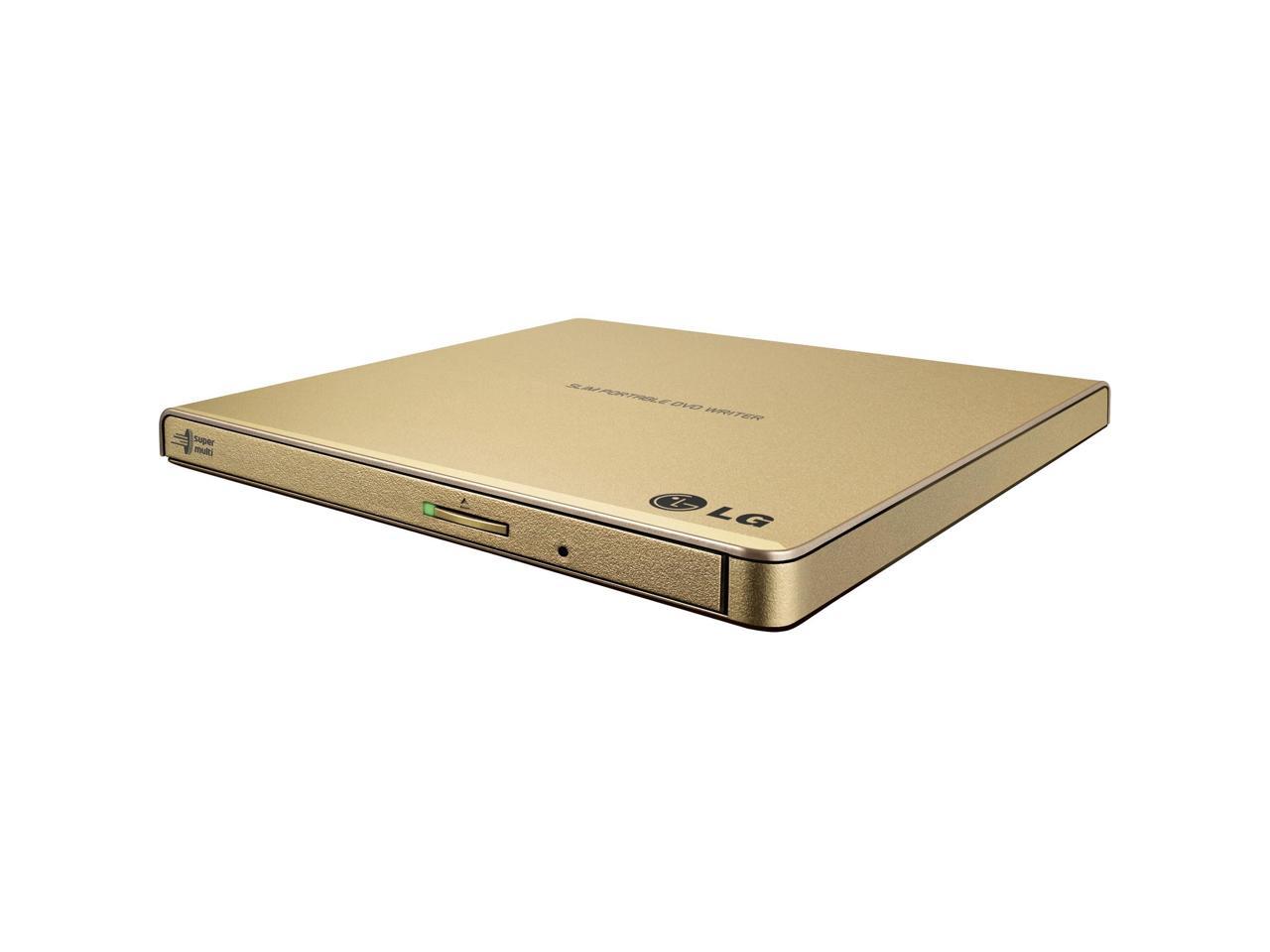 LG External CD / DVD Rewriter With M-Disc Mac & Surface Support (Gold) - Model GP65NG60