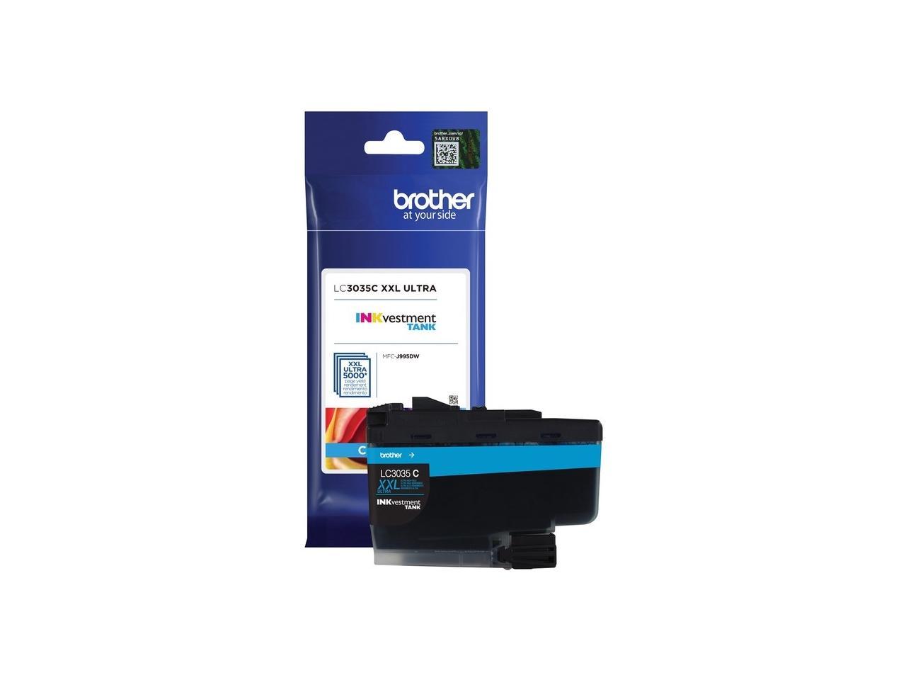 Brother Genuine LC3035C Single Pack Ultra High-yield Cyan INKvestment Tank Ink Cartridge - Inkjet -