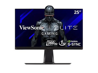 ViewSonic ELITE XG251G 25 Inch 1080p IPS Gaming Monitor with 360Hz, 1ms, HDR 400, G-Sync, RGB Lighting, NVIDIA Reflex, and Advanced Ergonomics for Esports