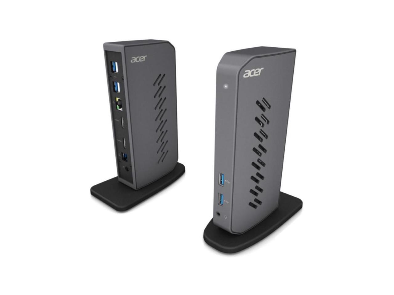 Acer U301 USB 3.0 Dock for Windows | 2 x HDMI ports | 2 USB 3.1 Gen 1 ports | 4 USB 2.0 Ports | Gigabit Ethernet | Requires One USB 3.1 Type A or USB 3.1 Type-C on Computer | Gray