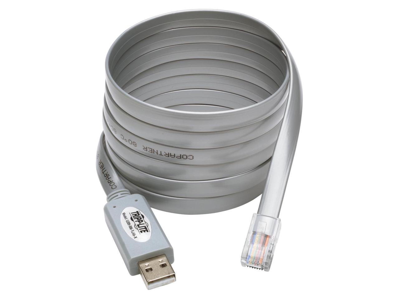 Tripp Lite USB to RJ45 Cisco Serial Rollover Cable, USB Type-A to RJ45 M/M, 6 ft.