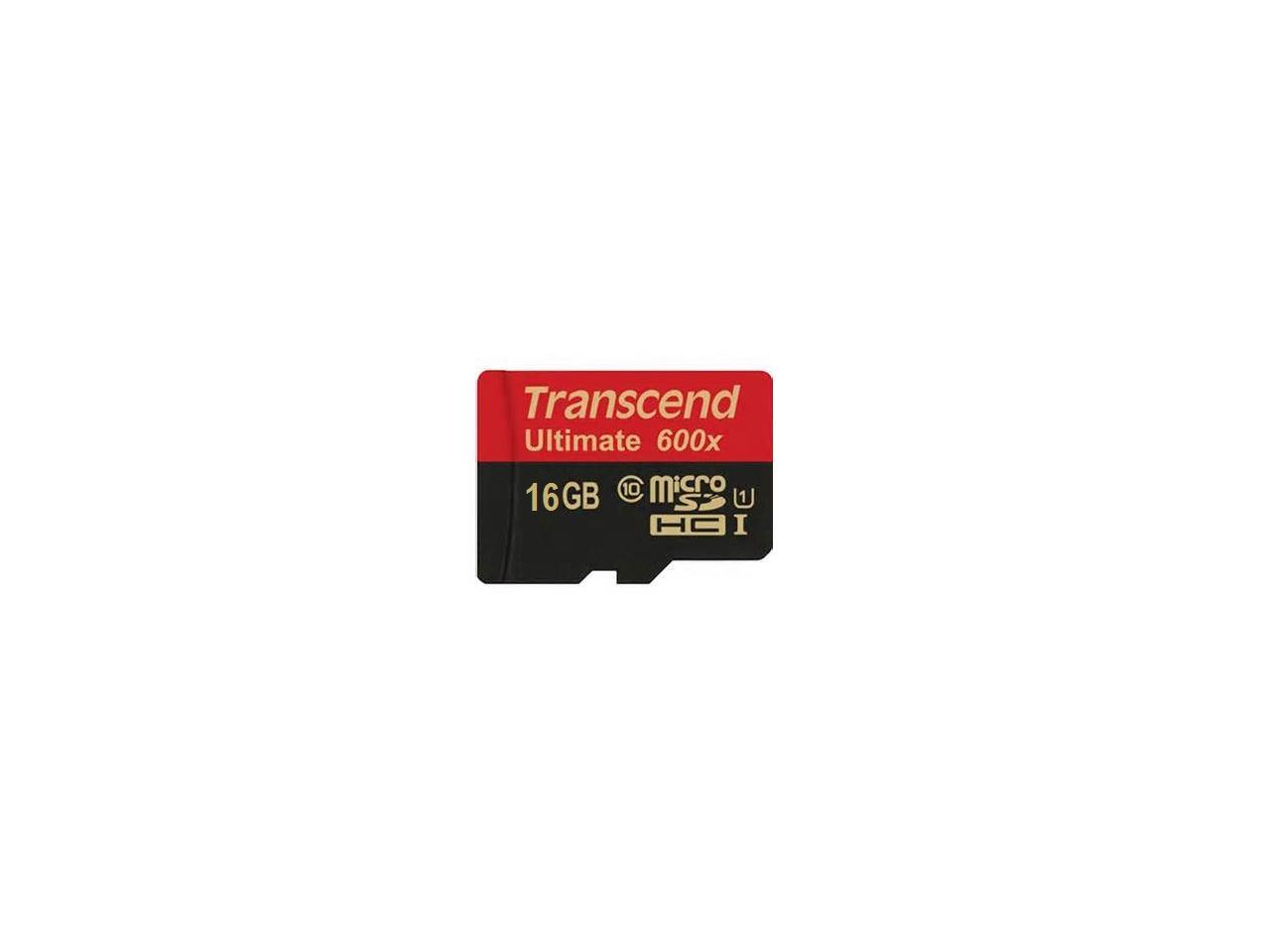 Transcend 16GB Ultimate Micro SDHC Class 10 UHS-I 90MB\Sec Memory Card Model TS16GUSDHC10U1