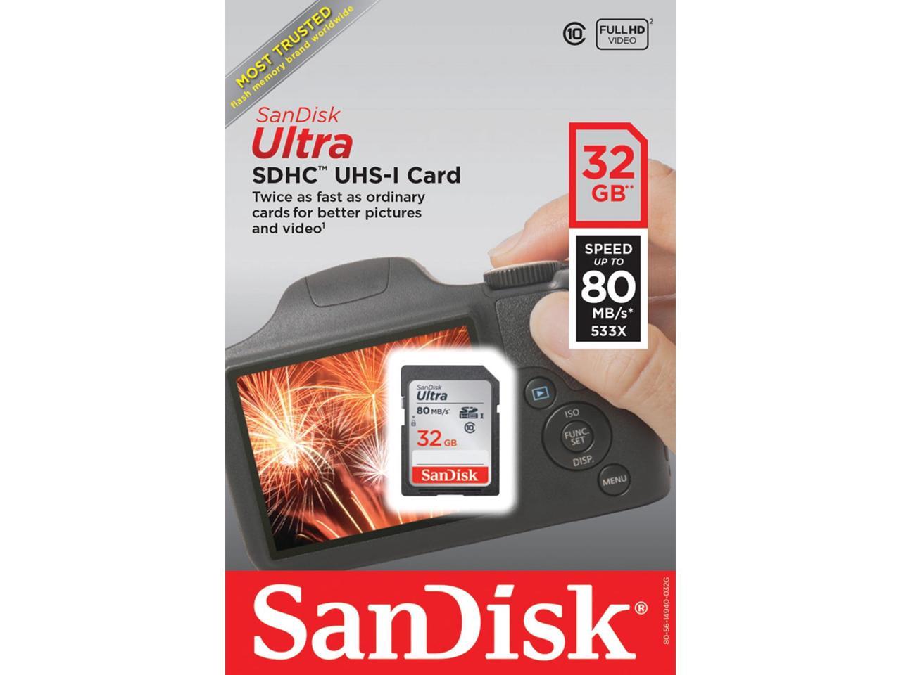 SanDisk Ultra SDHC Memory Card 32GB SDSDUNC-032G-AN6IN Class 10/UHS-I