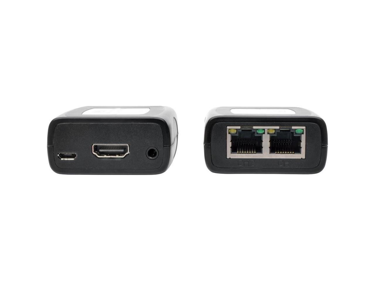 Tripp Lite B125-101-60-IRU HDMI over Dual Cat5/Cat6 Extender Kit, In-Line Transmitter/Receiver for Video/Audio, 1920 x 1080 (1080p) @ 60 Hz, IR (B125-101-60-IRU)