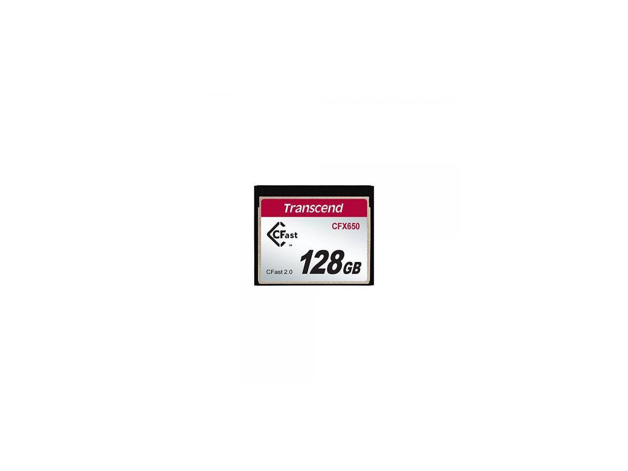 Transcend 128 GB CFast Card - 500 MB/s Read - 250 MB/s Write - 650x Memory Speed - 3 Year Warranty