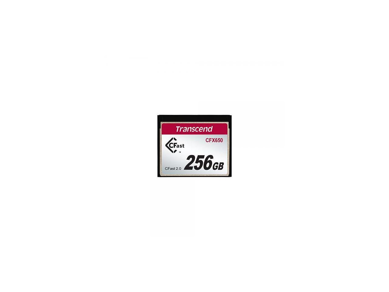 Transcend 256 GB CFast Card - 500 MB/s Read - 250 MB/s Write - 650x Memory Speed - 3 Year Warranty