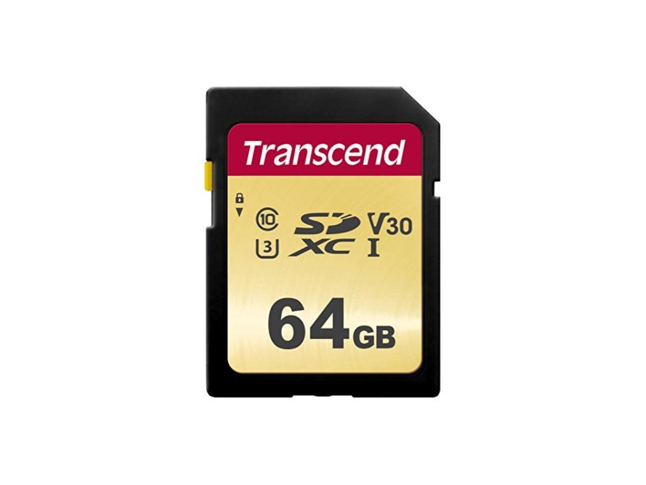 Transcend TS64GSDC500S 64GB UHS-I U3 SD Memory Card MLC