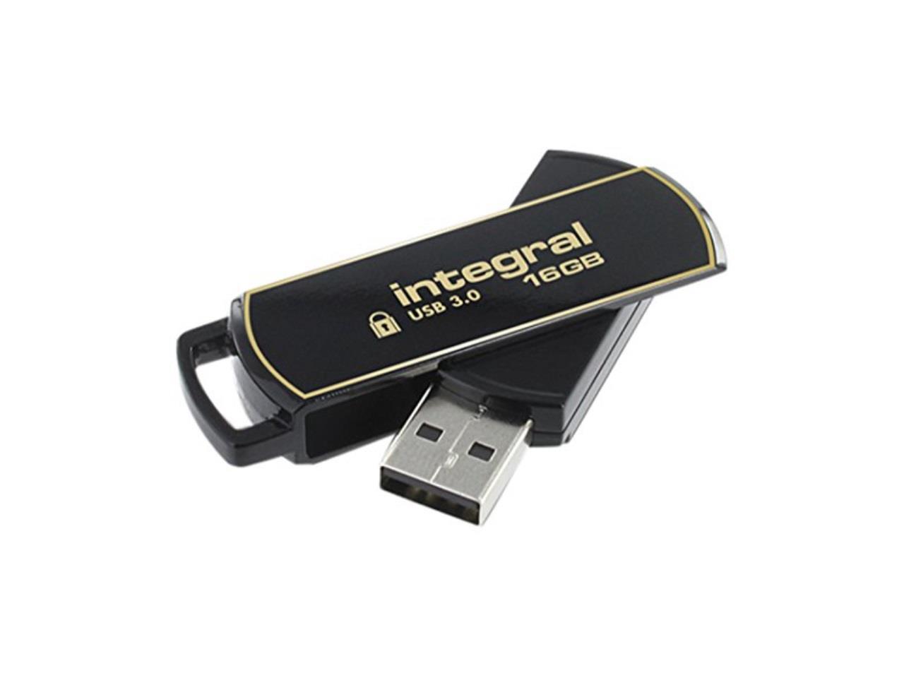 Integral 16GB Secure 360 Encrypted USB3.0 Flash Drive (256-bit AES Encryption) Model INFD16GB360SEC3.0