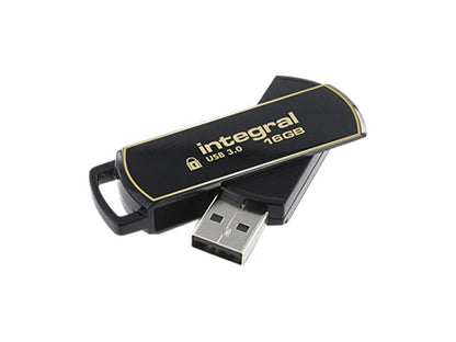 Integral 16GB Secure 360 Encrypted USB3.0 Flash Drive (256-bit AES Encryption) Model INFD16GB360SEC3.0