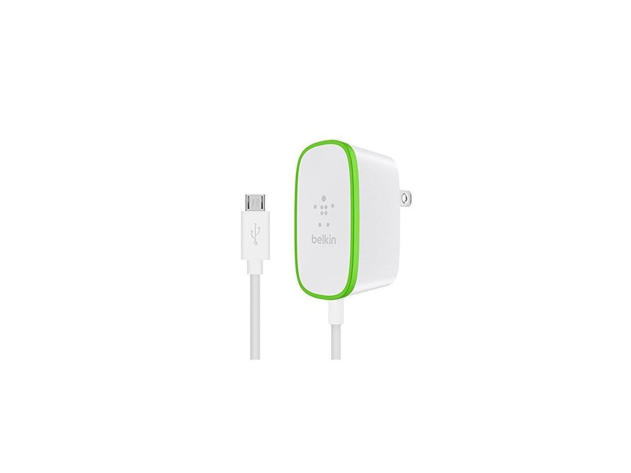 BELKIN COMPONENTS F7U009TT06-WHT HOME CHARGER WITH HARDWIRED MICRO-USB CABLE