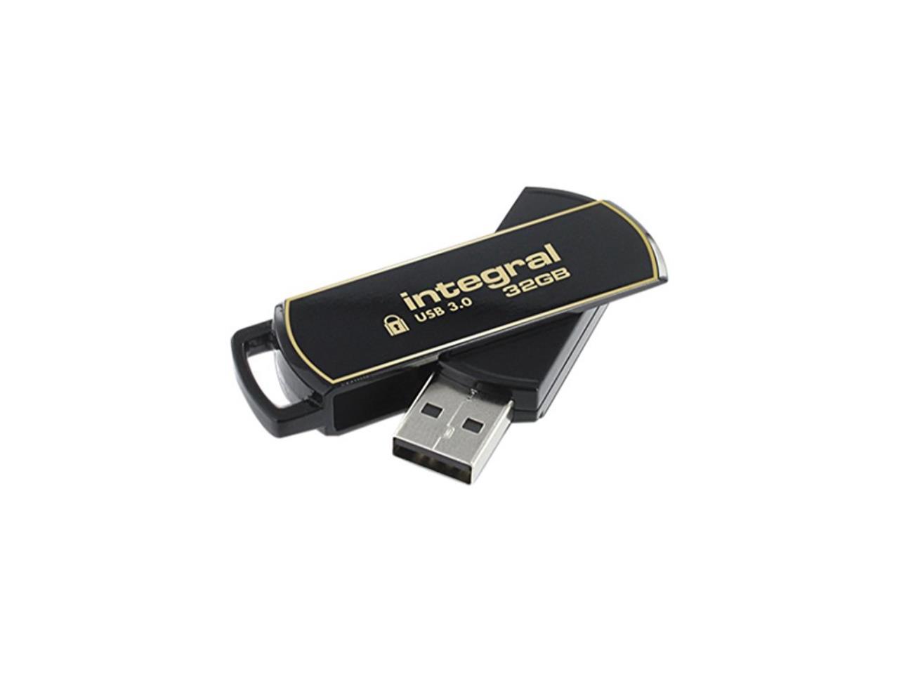 Integral 32GB Secure 360 Encrypted USB3.0 Flash Drive (256-bit AES Encryption) Model INFD32GB360SEC3.0