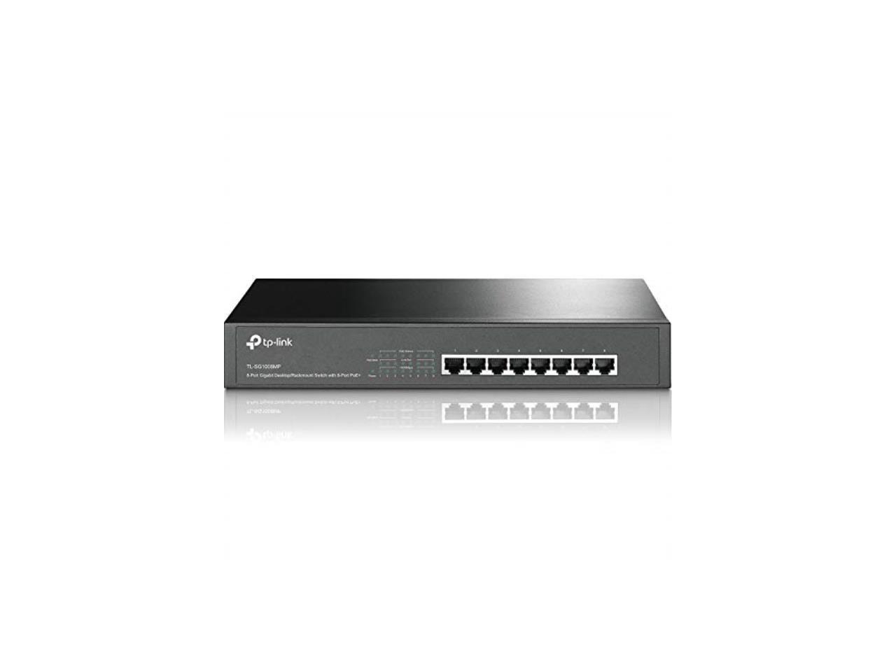 TP-LINK - TL-SG1008MP - TP-Link 8-Port Gigabit Desktop/Rackmount Switch with 8-Port PoE+ - 8 Ports - 2 Layer Supported -