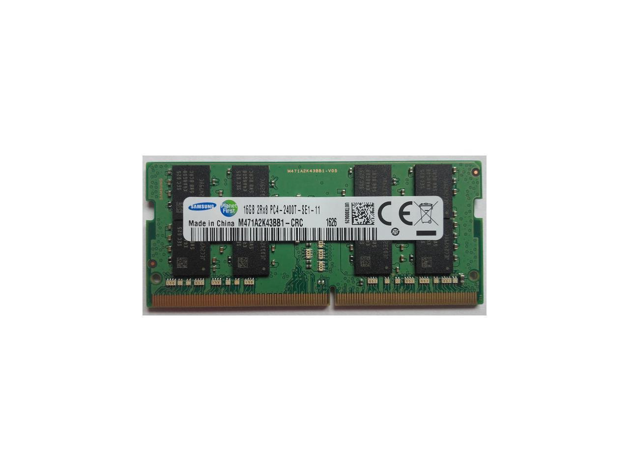 M471A2K43BB1-CRC Samsung 16GB PC4-19200 DDR4-2400MHz non-ECC Unbuffered CL17 260-Pin SoDimm 1.2V Dual Rank Memory Module