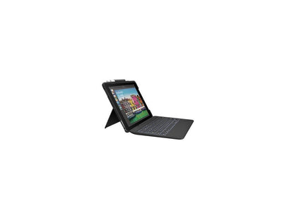 Logitech Slim Combo Keyboard/Cover Case (Folio) for 10.5" Apple iPad Pro Tablet - Black - Spill - x