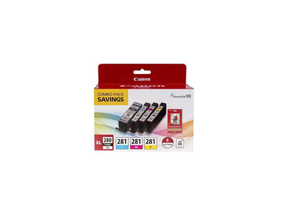 Canon CLI-281 XL Ink Cartridge Value Pack Black/Cyan/Magenta/Yellow Inkjet Print Technology 2021C006