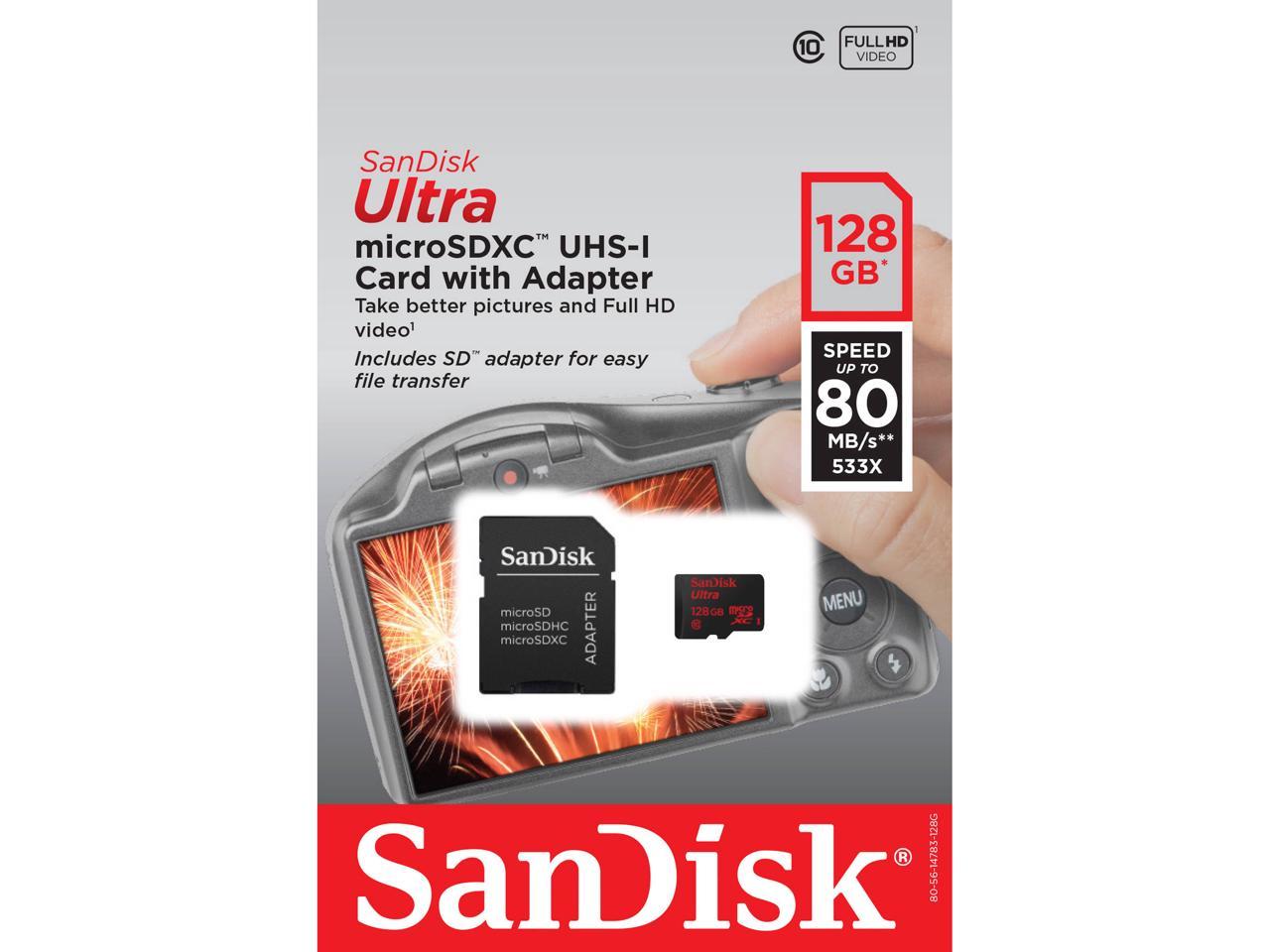SanDisk 128GB Ultra microSD Class 10 UHS-I Memory Card