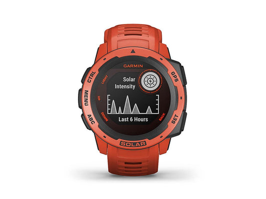 Garmin Instinct Solar, Solar-Powered Rugged GPS Smartwatch, -Flame Red- (010-02293-21)