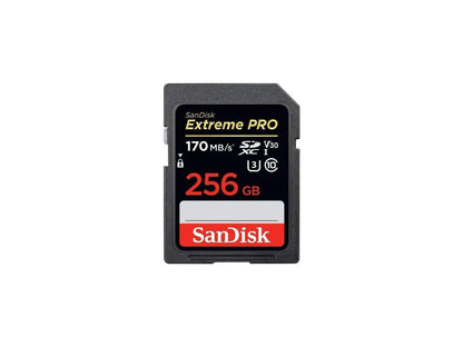 SanDisk - SDSDXXY-256G-ANCIN - SanDisk Extreme PRO 256 GB Class 10/UHS-I (U3) SDXC - 170 MB/s Read - 90 MB/s Write -