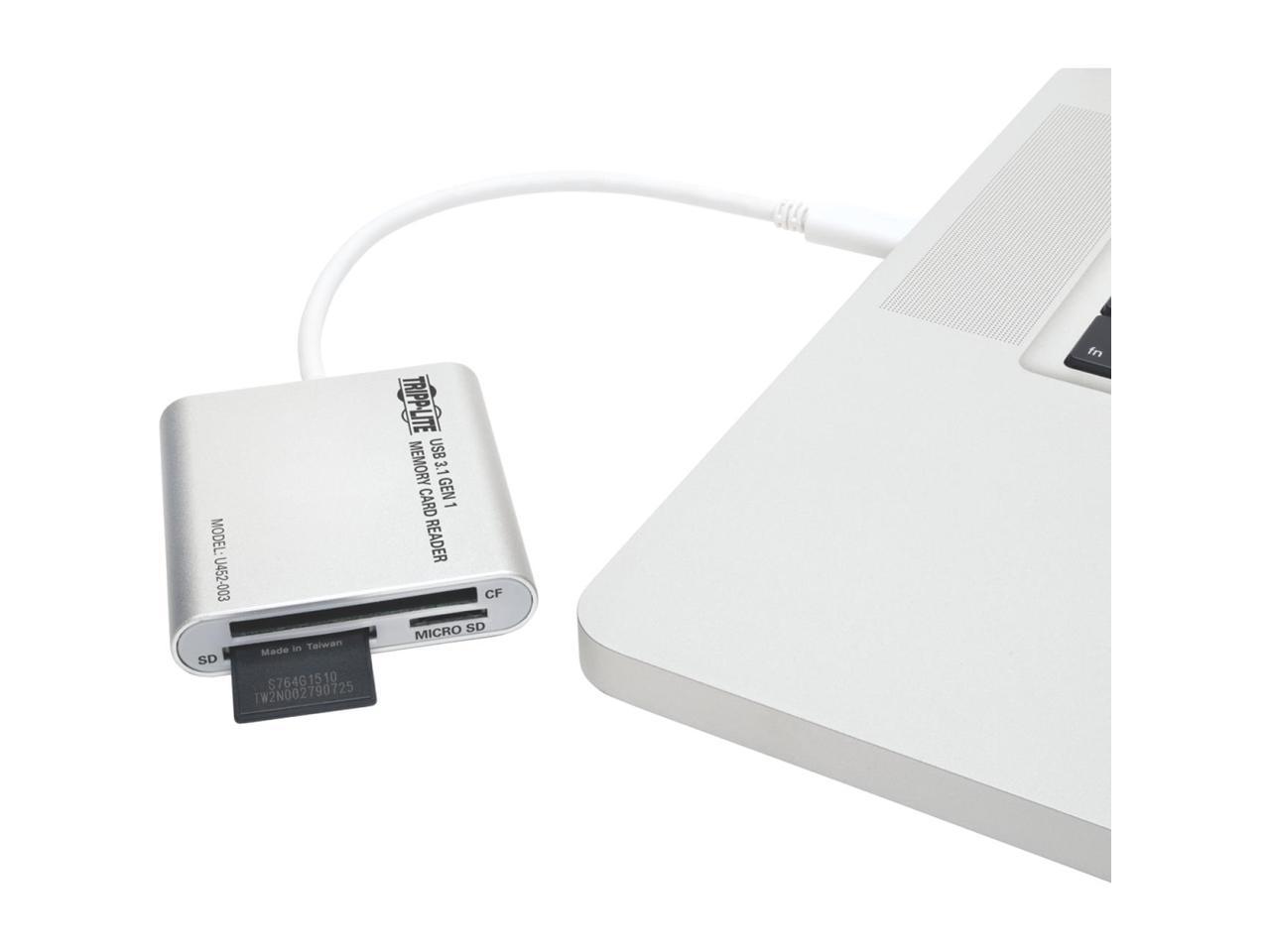 Tripp Lite U452-003 USB 3.1 Gen 1 USB Type-C (USB-C) Multi-Drive Smart-Card Flash-Memory Media Reader/Writer (U452-003)