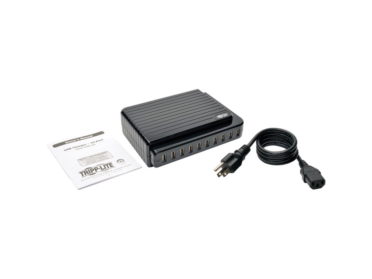 Tripp Lite 10-Port USB Charging Station, 5V 21A / 105W USB Charger Output (U280-010)