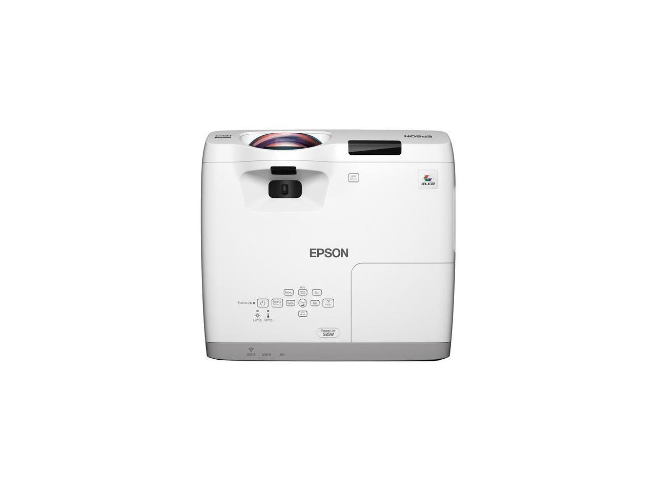 Epson PowerLite 535W WXGA 3LCD Widescreen Short-throw Projector 3400 lumens, V11H671020