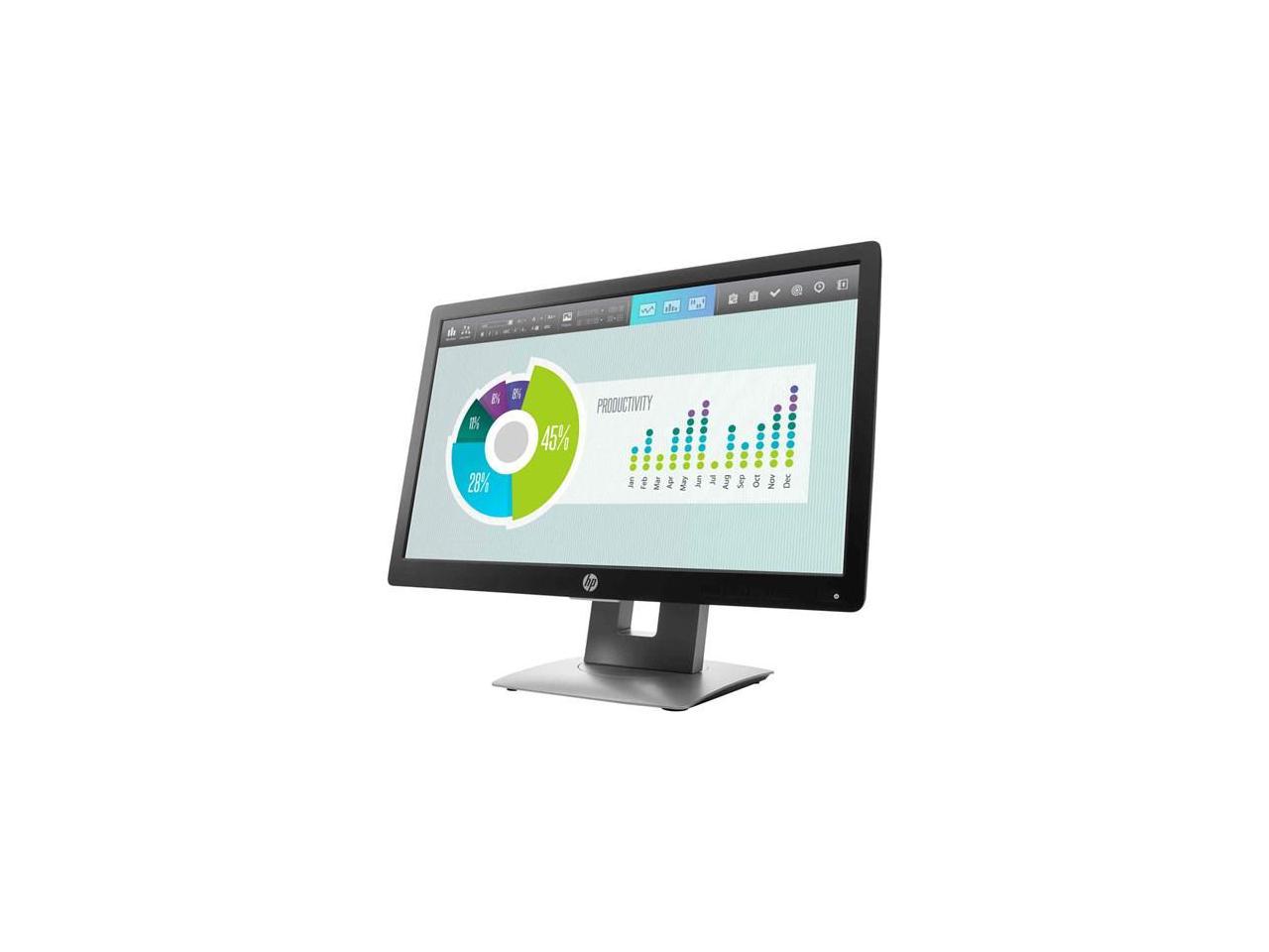 HP EliteDisplay E202 20" HD+ 1600 x 900 HDMI DisplayPort VGA USB 2.0 Hub Anti-Glare LED Backlit IPS Monitor