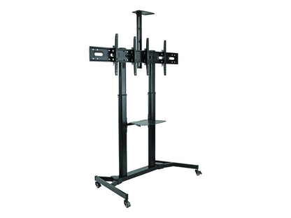 Tripp Lite Dual Screen Mobile TV Floor Stand Cart Height-Adjustable 35-45in