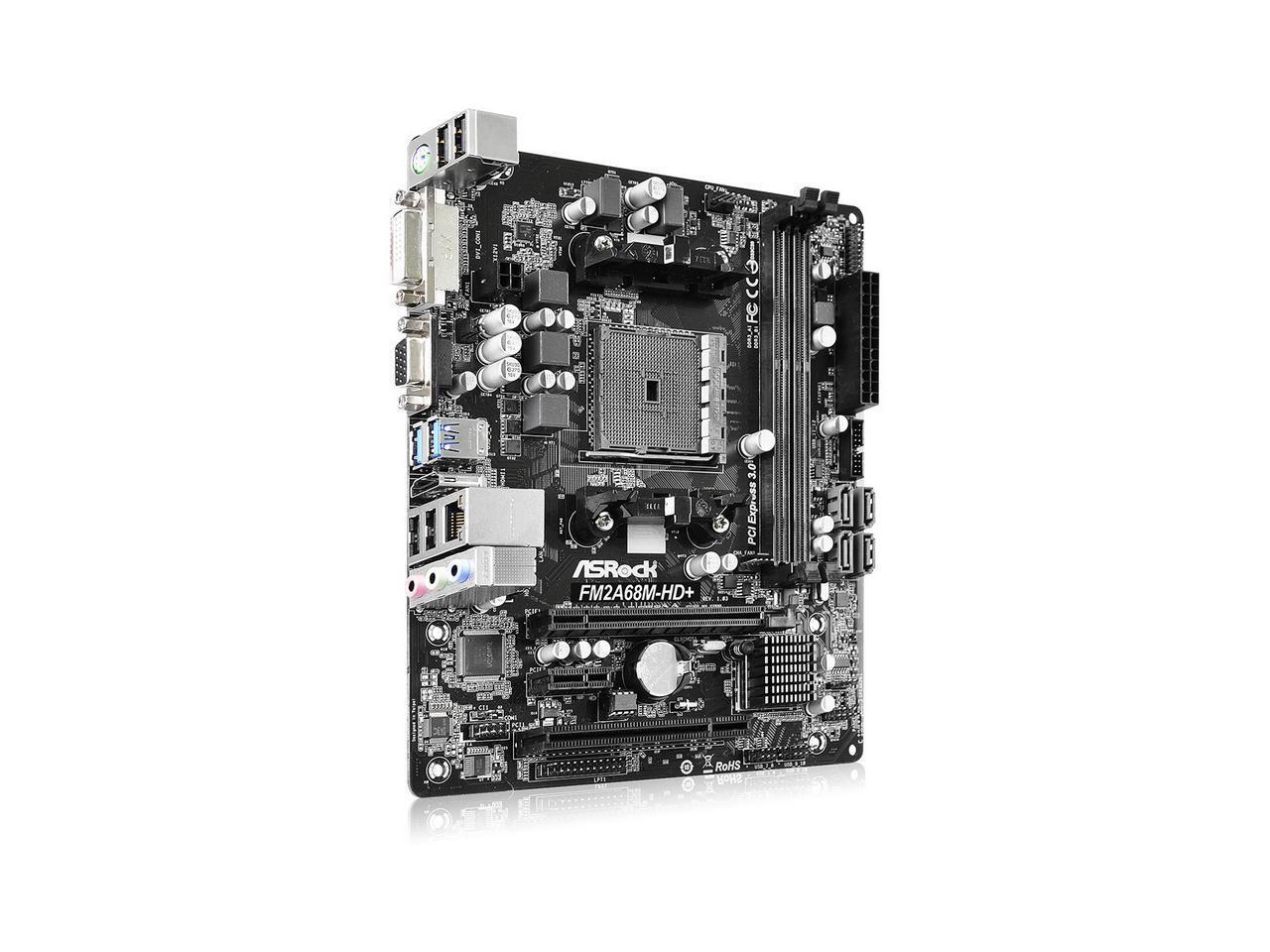 ASRock FM2A68M-HD AMD A68H DDR3-SDRAM MicroATX Motherboard
