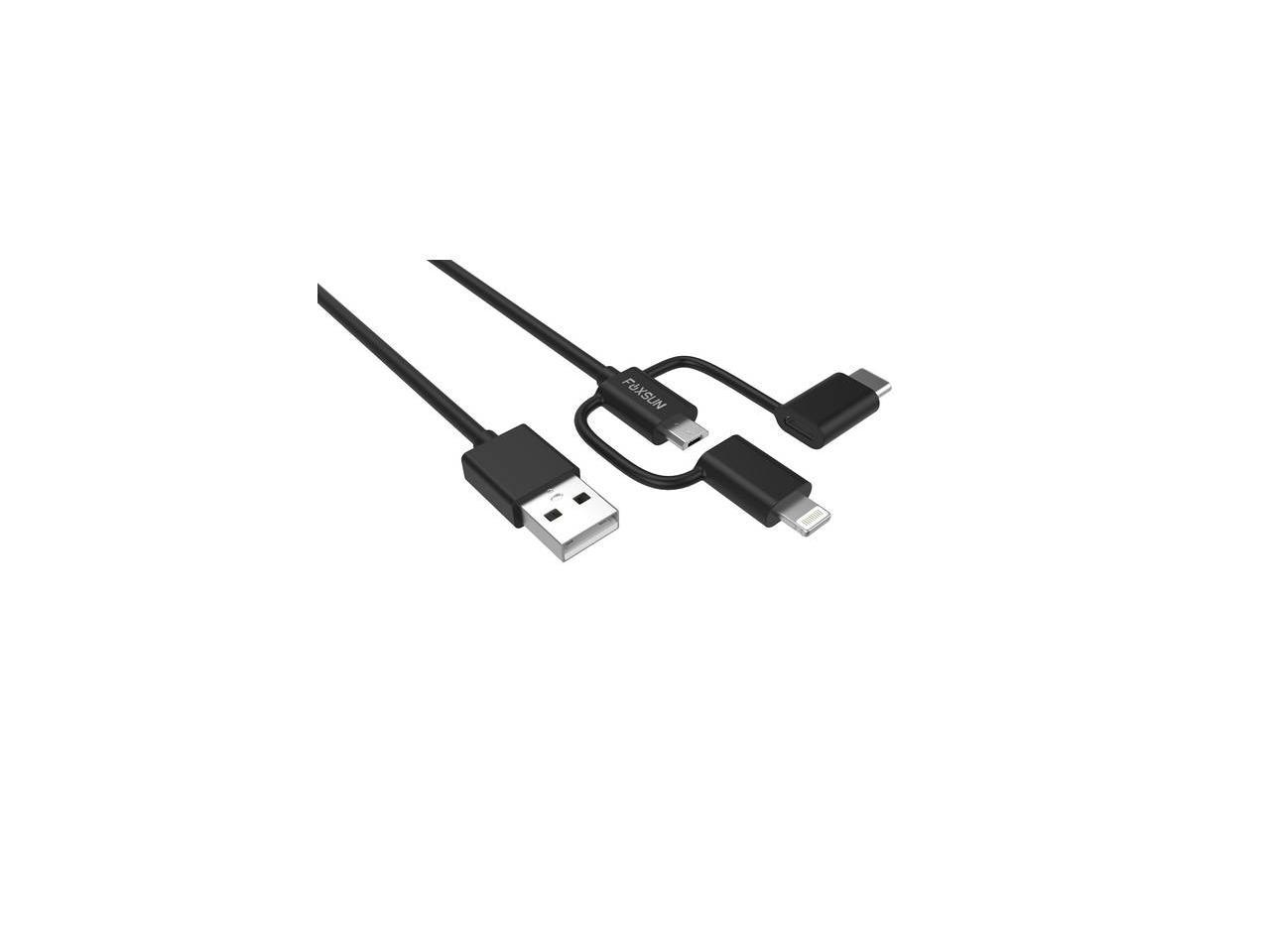 Foxsun Multi USB Charging Cable, 6.6 FT/2M 3 in 1 Multiple USB Charger Cable (AM001032)