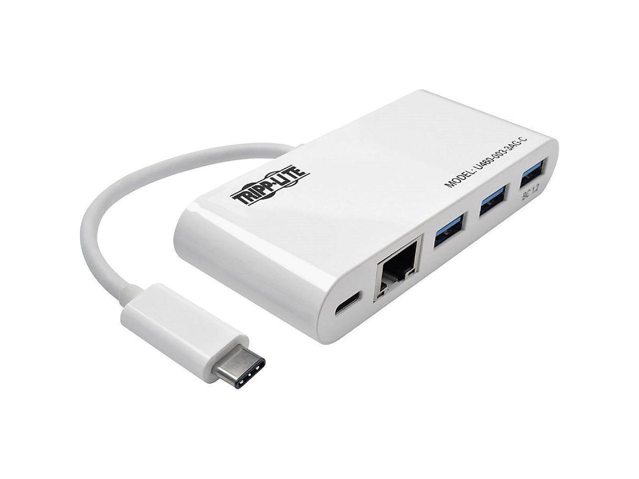 Tripp Lite 3Port USB-C hub w/ GbE, USB-C Charging USB Type C USB 3.1 Hub