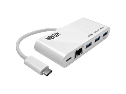 Tripp Lite 3Port USB-C hub w/ GbE, USB-C Charging USB Type C USB 3.1 Hub