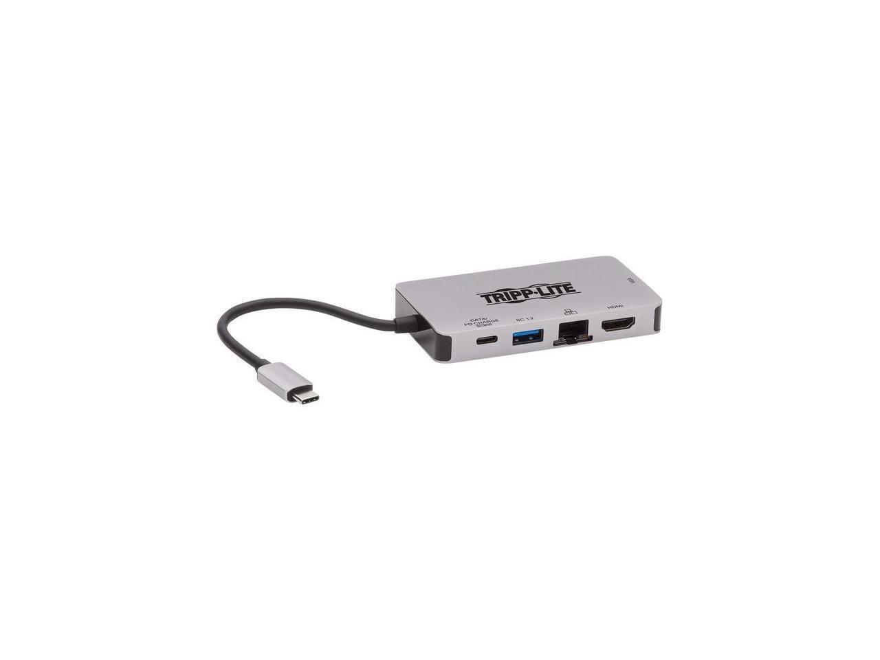 Tripp Lite USB C Docking Station 4k USB Hub HDMI VGA Gbe PD Charging Gray