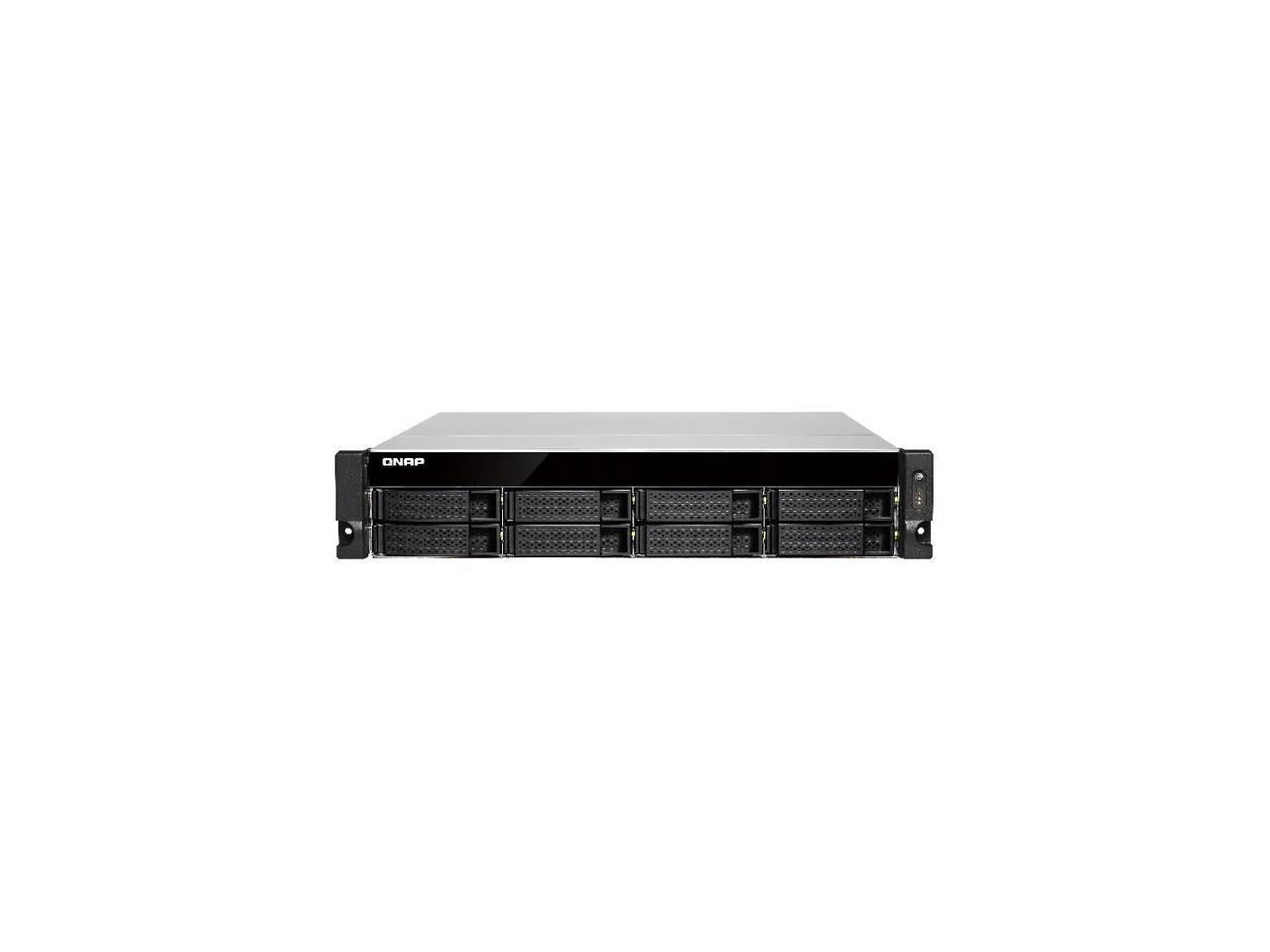 QNAP Intel Xeon E-2124 3.3GHz 8GB DDR4 6GbE 8SATA USB3.1 8-Bay 2U Rackmount NAS for Enterprise