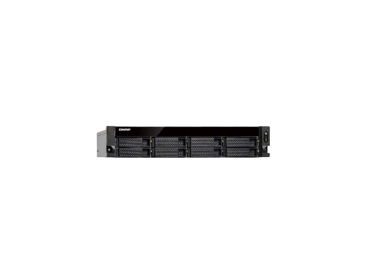 QNAP Intel Xeon E-2124 3.3GHz 8GB DDR4 6GbE 8SATA USB3.1 8-Bay 2U Rackmount NAS for Enterprise
