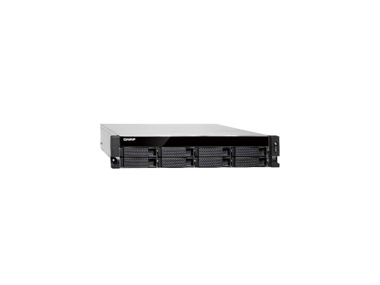 QNAP Intel Xeon E-2124 3.3GHz 8GB DDR4 6GbE 8SATA USB3.1 8-Bay 2U Rackmount NAS for Enterprise
