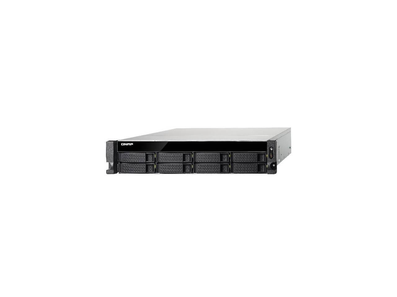 QNAP Intel Xeon E-2124 3.3GHz 8GB DDR4 6GbE 8SATA USB3.1 8-Bay 2U Rackmount NAS for Enterprise