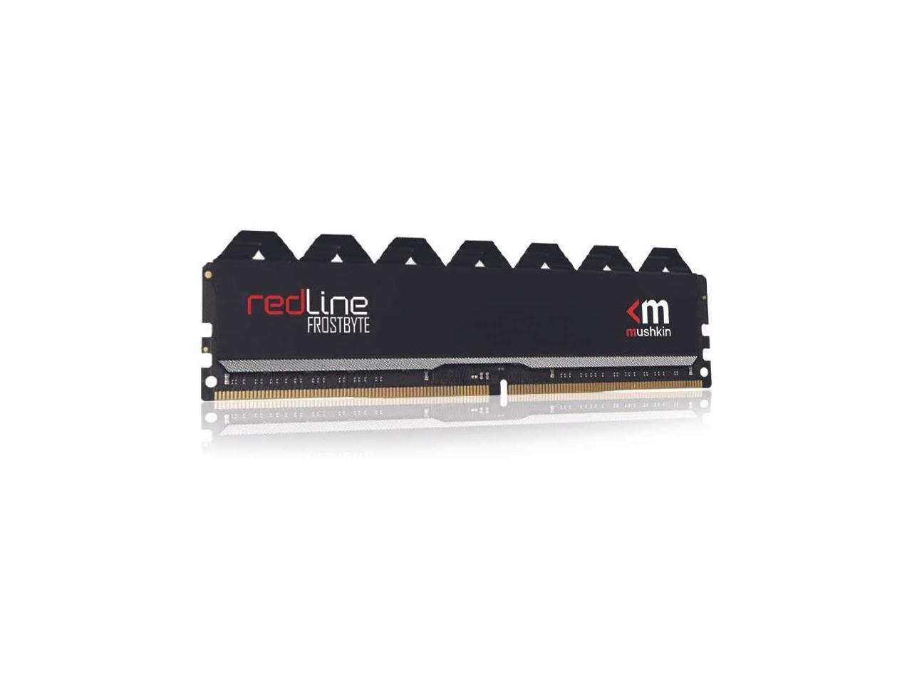 Mushkin 32GB(2x16GB) Redline DDR4 (PC4-33000) 4133MHz CL-19 – 288-pin 1.4V Desktop RAM – Non-ECC – Dual-Channel – FrostByte Black Heatsink Desktop Memory Model MRC4U413KOOP16GX2