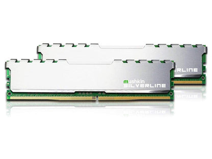 Mushkin 64GB(2x32GB) SILVERLINE DDR4 (PC4-21300) 2666MHz CL-19 – 288-pin 1.2V RAM – Non-ECC – Dual-Channel – Stiletto V2 Silver Heatsink – Desktop Memory Model MSL4U266KF32GX2