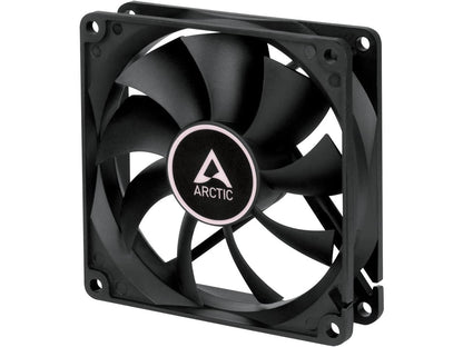 Arctic F9 9.2cm Case Fan, Black, 9 Blades, Fluid Dynamic, 6 Year Warranty