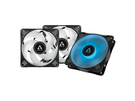 ARCTIC 120 mm P12 PWM PST RGB 0dB value pack without controller case Fan Optimized for Static Pressure 3 Pack Model ACFAN00230A