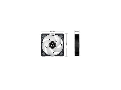 ARCTIC 120 mm P12 PWM PST RGB 0dB value pack without controller case Fan Optimized for Static Pressure 3 Pack Model ACFAN00230A