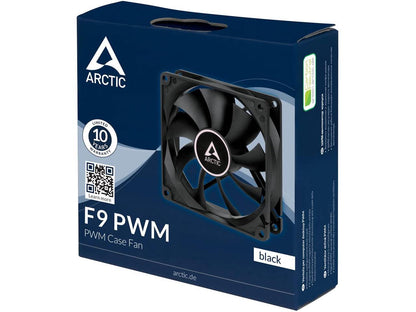 ARCTIC 92 mm F9 PWM Case Fan Signal regulates Fan Speed, Very Quiet Motor Computer Black Model ACFAN00213A