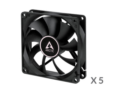 ARCTIC 92 mm F9 Value Pack Standard Case Fan Quiet Motor Computer Push- or Pull Configuration Black Model ACFAN00249A