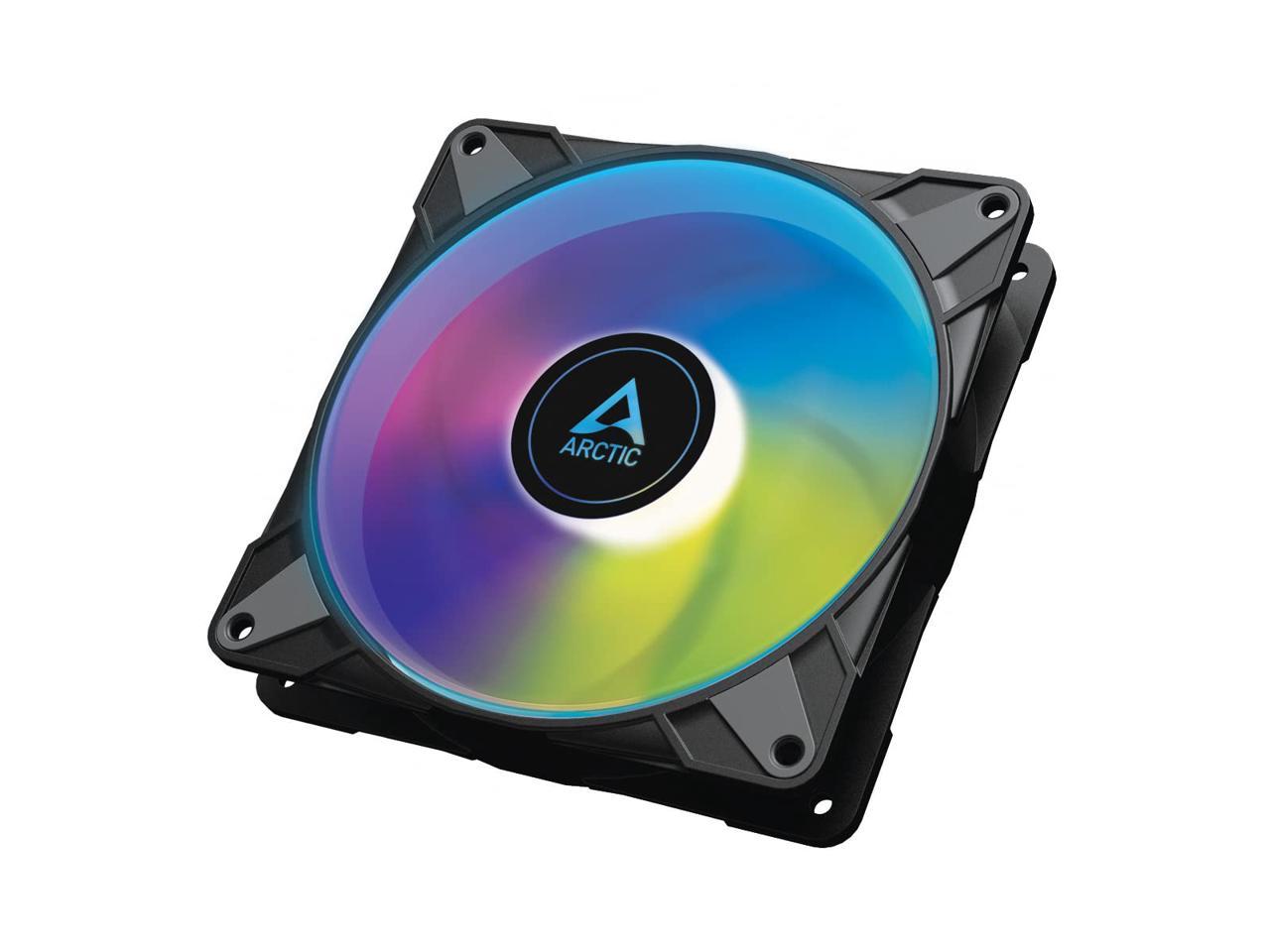 ARCTIC P14 PWM PST A-RGB 0dB - Case Fan, 140 mm PWM, Optimised for Static Pressure, Semi-Passive: 0-1900 RPM, 5V 3 Pin A-RGB LED, Single Fan - Black Model ACFAN00239A