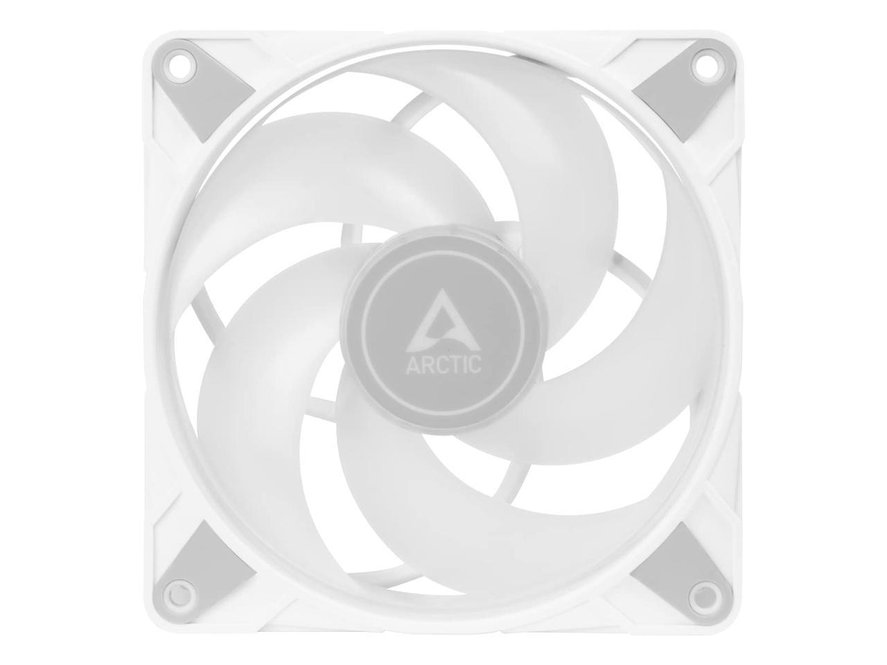 ARCTIC P12 PWM PST A-RGB 0dB - Case Fan, 120 mm PWM case Fan Optimized for Static Pressure, Semi-Passive: 0-2000 RPM, 5V 3 pin ARGB LED, Single Fan - White