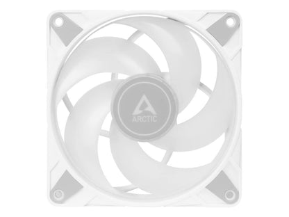 ARCTIC P12 PWM PST A-RGB 0dB - Case Fan, 120 mm PWM case Fan Optimized for Static Pressure, Semi-Passive: 0-2000 RPM, 5V 3 pin ARGB LED, Single Fan - White
